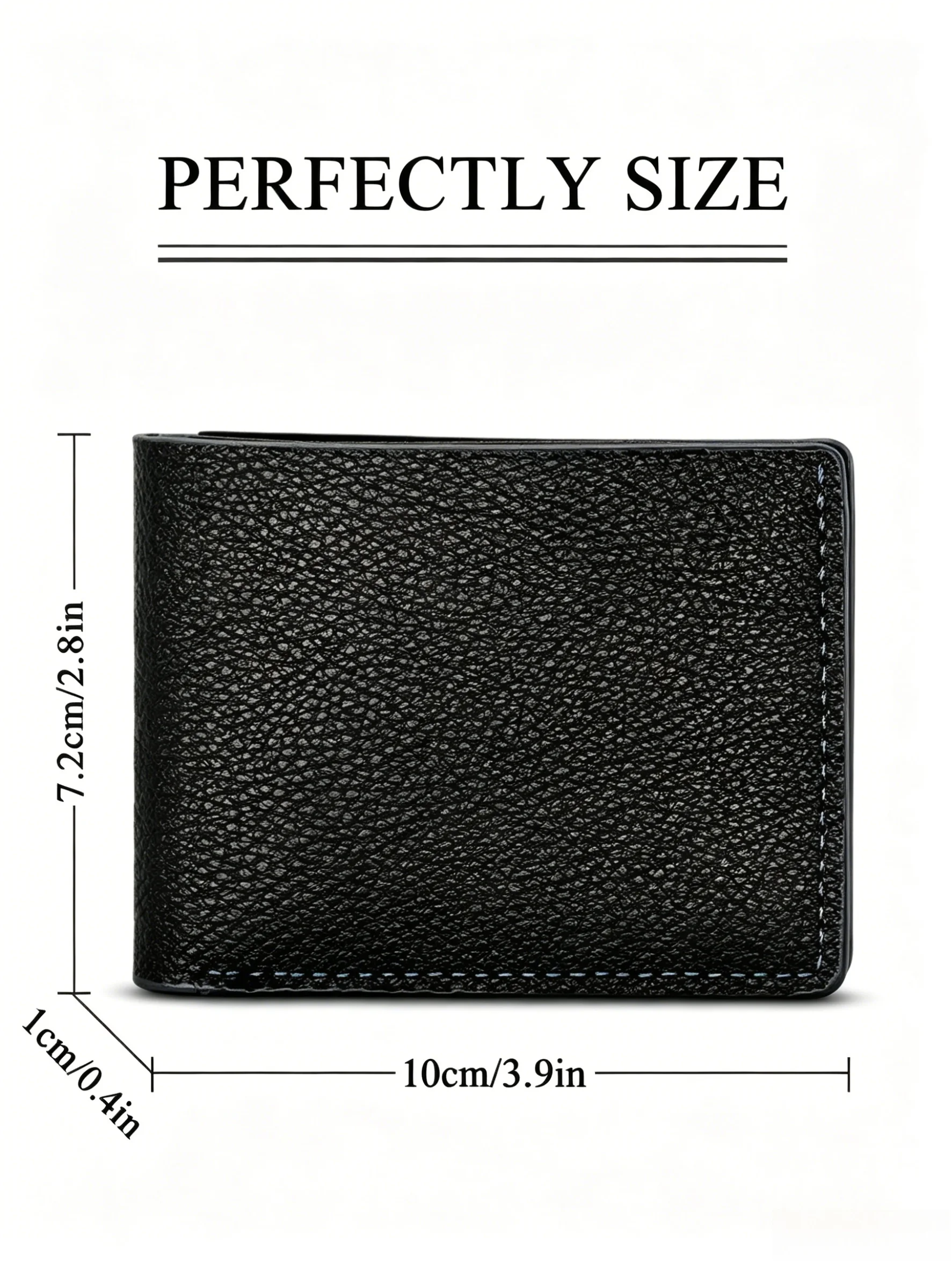 Portafoglio Sottile da Uomo, Porta Carte di Credito Bifold da Tasca Frontale, in Pelle PU Antigraffio con Scomparti per Carte e Finestra per Documenti - immagine 6