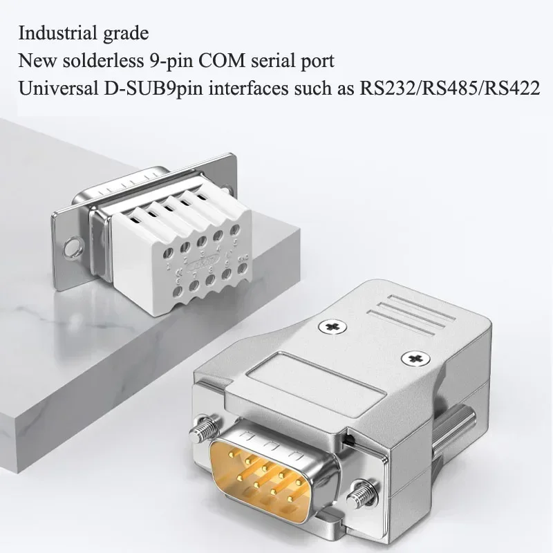 Industrial Grade 9-Pin RS232 Connector with Solderless Plug for Universal Serial Port Adapter