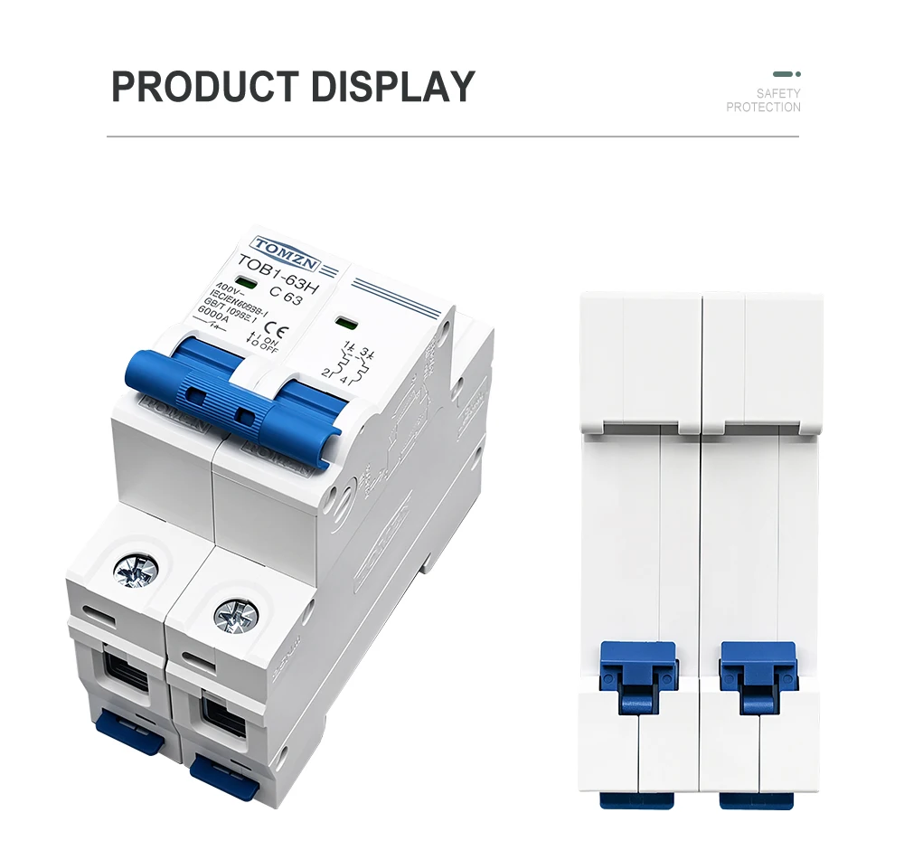 2P 3A 6A 10A 16A 20A 25A 32A 40A 50A 63A 230V/400V~ 50/60Hz Circuit breaker AC M