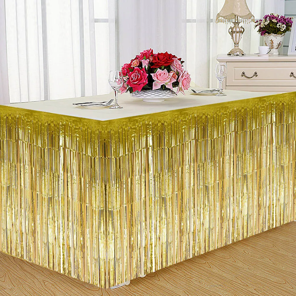 Decorative Tassel Table Skirt For Rectangular Round Table Birthday Wedding Party