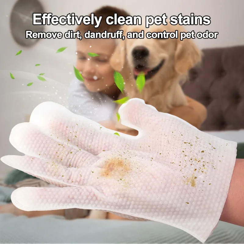 30/6PCS Cat Dog Disposable Glove Towels Pet Grooming Gloves Pet Bath Towels