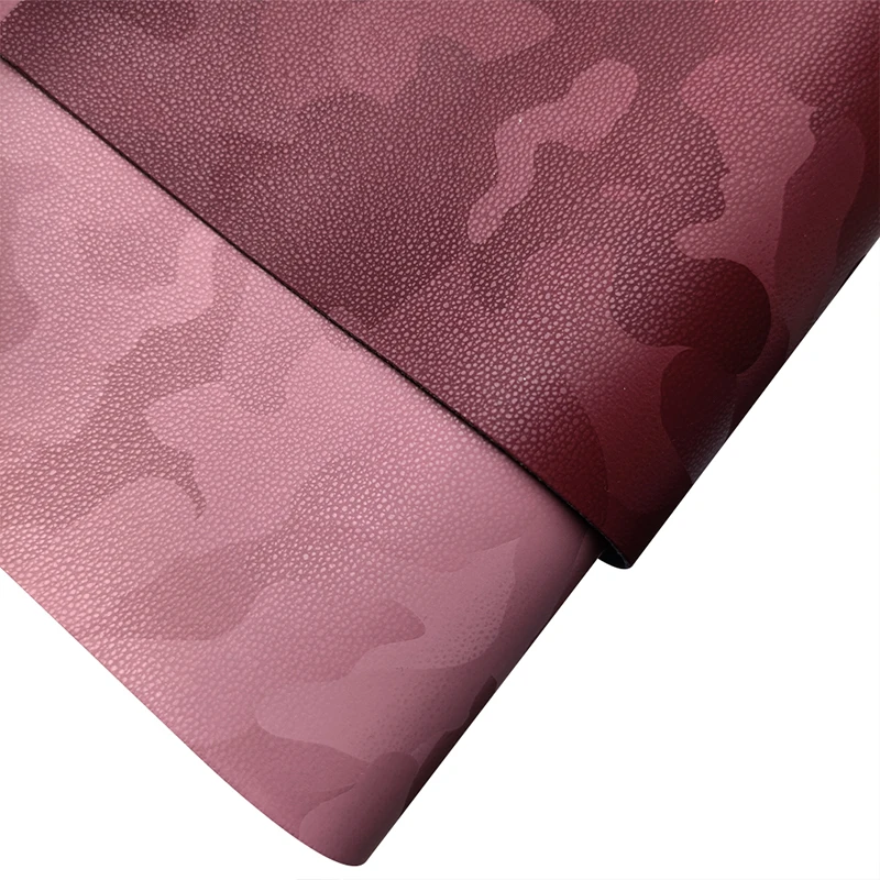 Camouflage pattern artificial faux leather sheets for bows shoe DIY sewing accessories PU synthetic vinyl fabrics