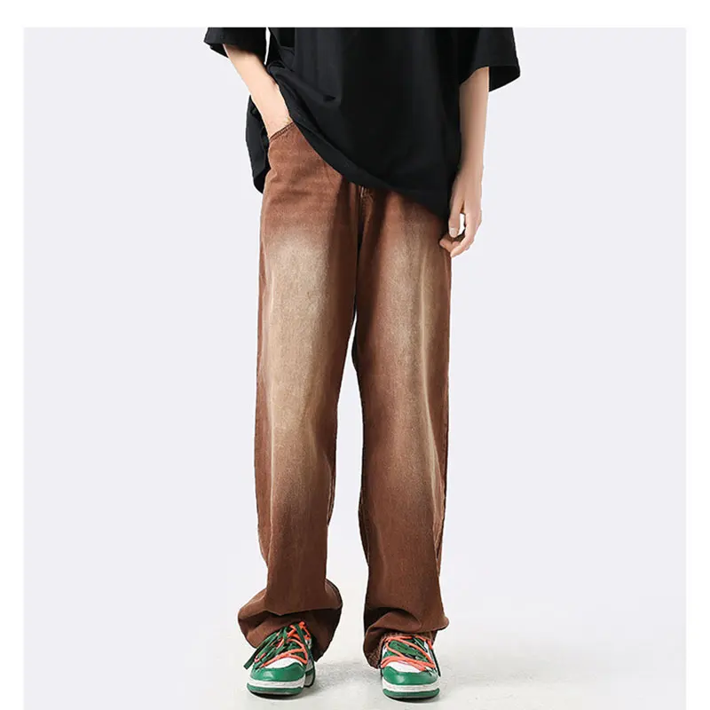 

Men Jeans Spring Autumn Wide Leg Pants Harajuku Straight Casual Loose Jeans Fashion Women Trousers Daily Streetwear Clothing