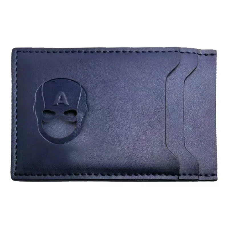 Leather Hollow Out Character Design Wallet Personalized Superhero Mask Card Holder ID Heroic Card Clip Gift