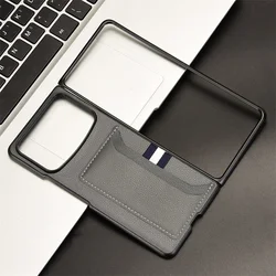 Luxurious Lychee Pattern Folding Screen Case for Xiaomi Mix Fold 4 with Built-in Card Holder (Grey)