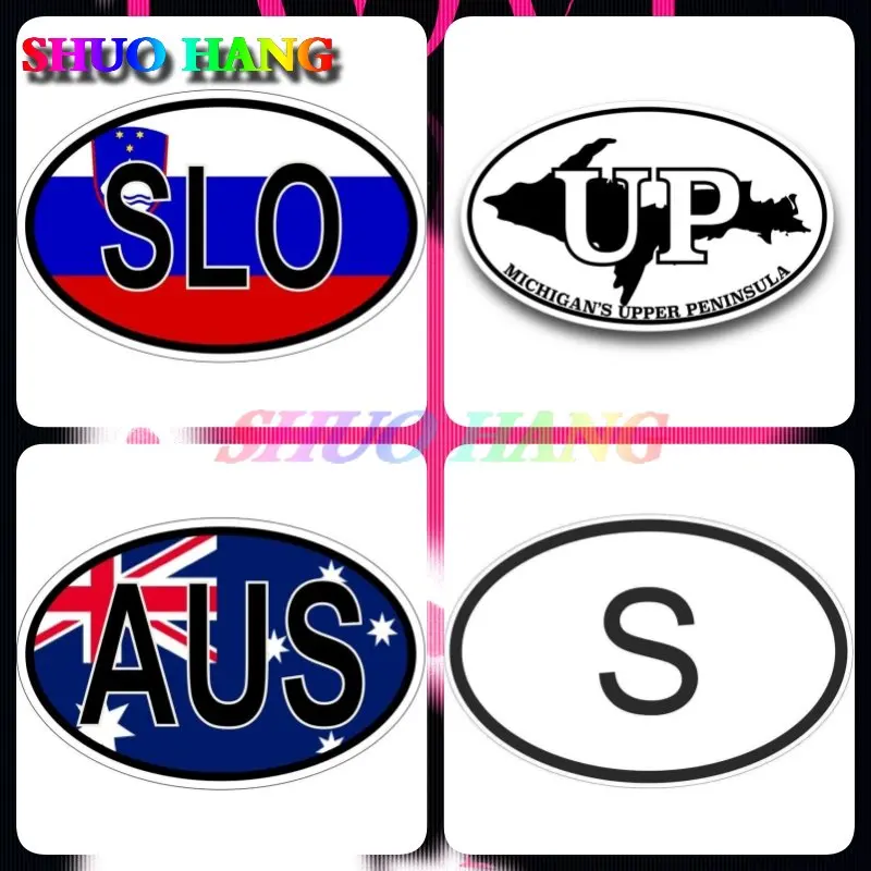 

OVAL Sticker Flag Country Bumper Decal Car Laptop Sweden Swedish S Country Slo Slovenia Michigan Upper Peninsula AUS Australia