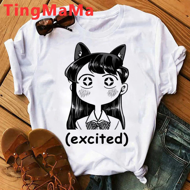 Komi Cant Communicate Komi Shouko 의류 t 셔츠 남성 하라주쿠 카와이 streetwear 그런지 여름 탑 빈티지