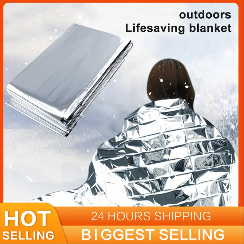 Emergency Thermal Blanket Lightweight Survival Rescue Silver Shelter