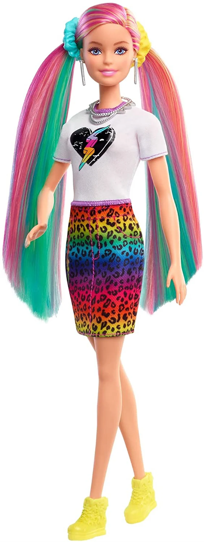 Barbie Rainbow Sparkle Hair Doll, Blonde, with Accessories