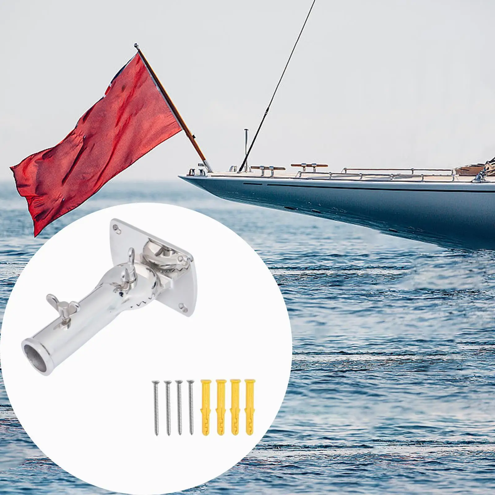 Flag Pole Holder High Strength Universal Stand for Ships Yachts RV