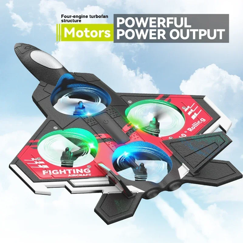 Rc Plane S98 Remote Control Foam Glider Aircraft Fixed Wing Toy Quadcopter Height Stunt Four-Axis Drone Flying Toys for Boys