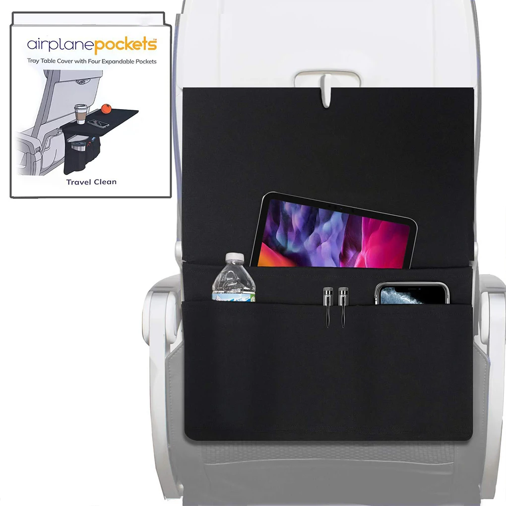 Multi Functional Storage Airplane Tray Cover Organizer Must-Have Travel Essential For Flying Airplane Tray Cover For Travel