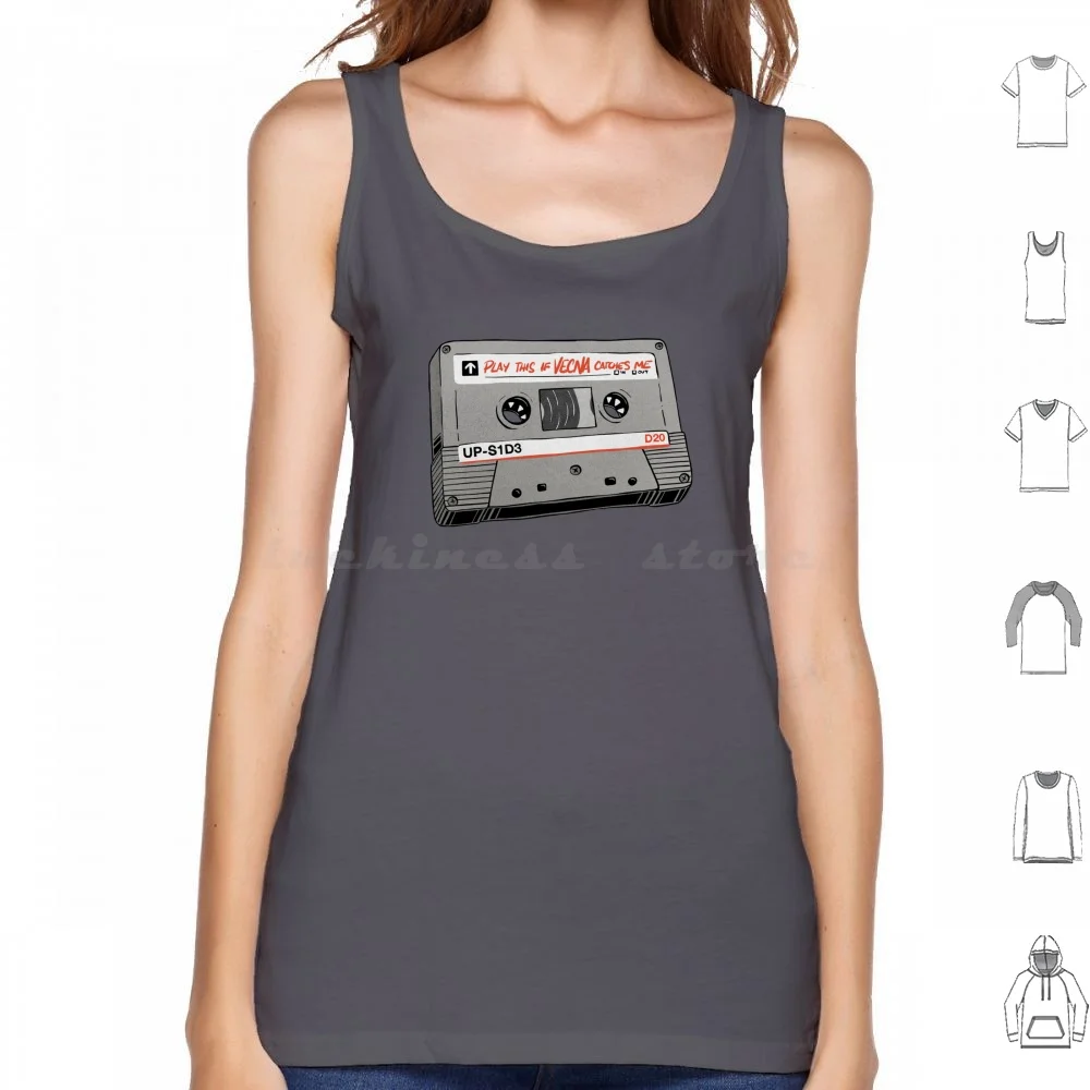 thumbnail image 1 of Play This In Case Of Vecna Tank Tops Vest Sleeveless Stranger Vecna K7 Things Playlist Song Music Retro Vintage Stereo 80S 90S, 1 of 5