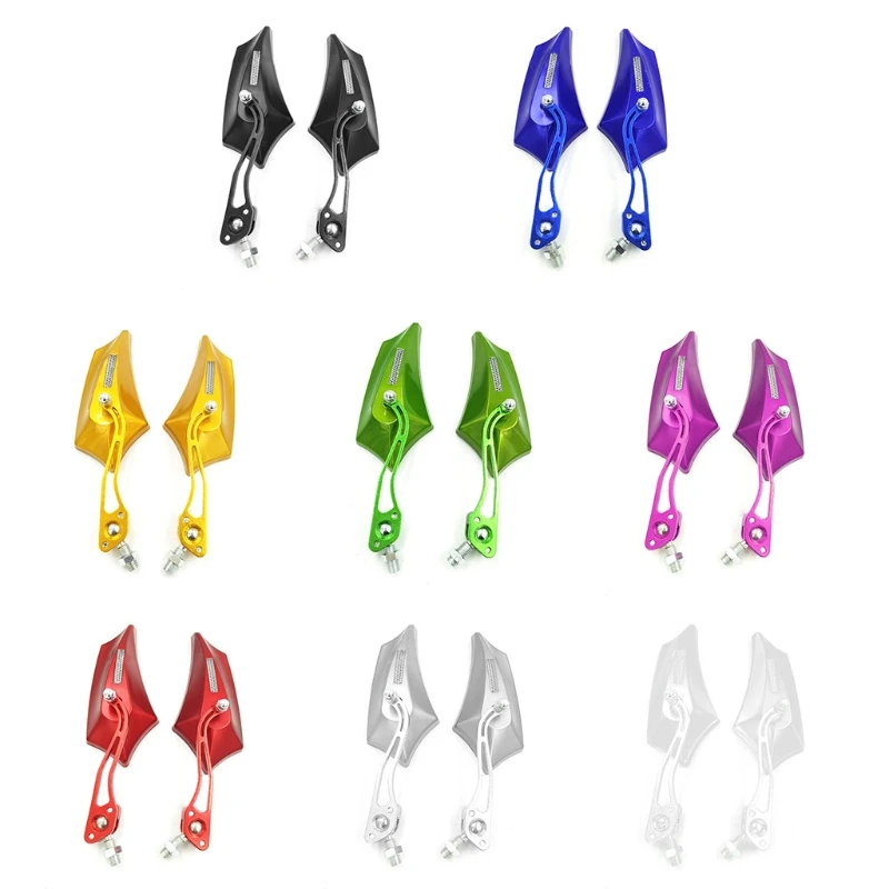 1 Pair Motorcycle Modified Handlebar Rear View Mirror Left Right Side 8mm 10mm F19A