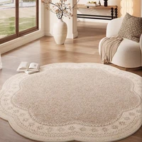 French Retro Style Carpets for Living Room Light Luxury Bedroom Decor Carpet Irregular Shape Lounge Rug Home Thicken Floor Mat 2