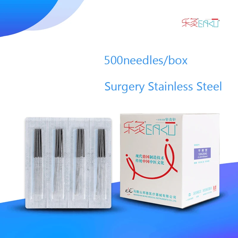 Disposable Acupuncture Needle 500pcs Disposable Sterile Acupuncture Needle Flat Handle Beauty Body Acupuncture Point Massage Needle With Tube