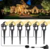 6LEDS Garden Spotlight 3000K Outdoor Landscape Yard Lighting EU/US/UK Plug Wateproof Countyard Street Lawn Lamp for Tree Decor 1