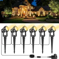 6LEDS Garden Spotlight 3000K Outdoor Landscape Yard Lighting EU/US/UK Plug Wateproof Countyard Street Lawn Lamp for Tree Decor 1