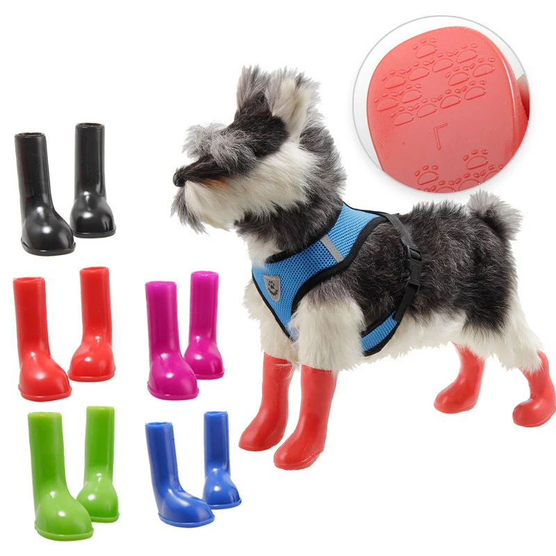 Dog Rain Shoes Boot Waterproof Pet Rain Boots Dog Waterproof 4pcs