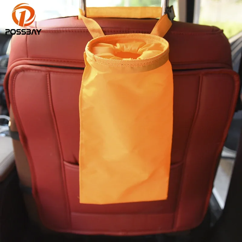 POSSBAY Car Trash Bag Garbage Can Dust Rubbish Bin Box Auto Seat Back Bag Hanging Black/Blue/Red/Rose Red/Orange/Yellow