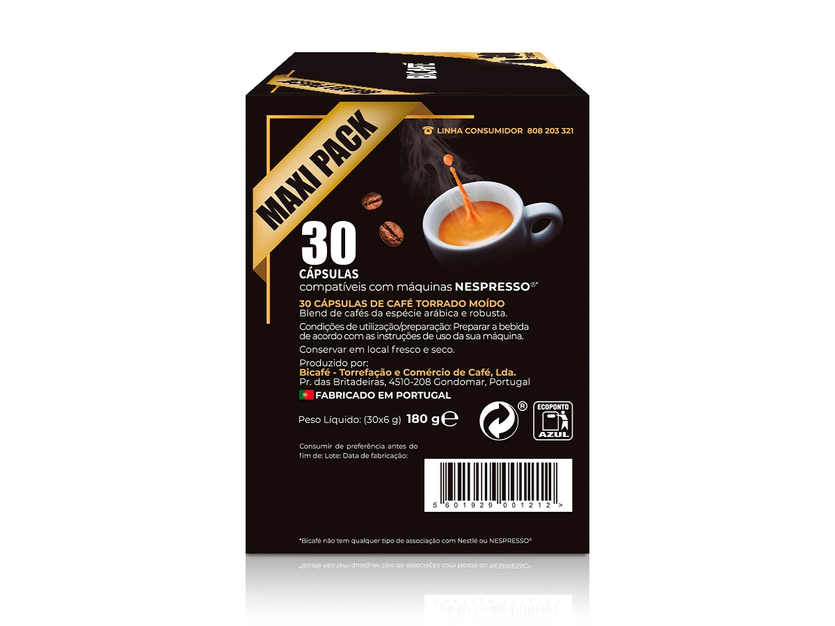 Maxi Pack 30 Cápsulas De Café Bicafé Ristretto P/ Maq. Nespresso*