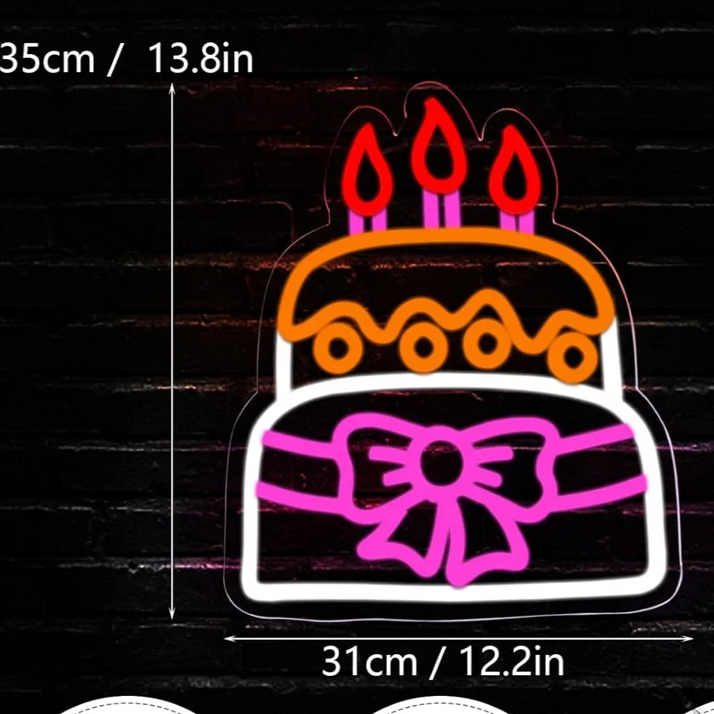Colorful Cake Neon Light Sign 2 | Colorful Cake Neon Light Sign 2