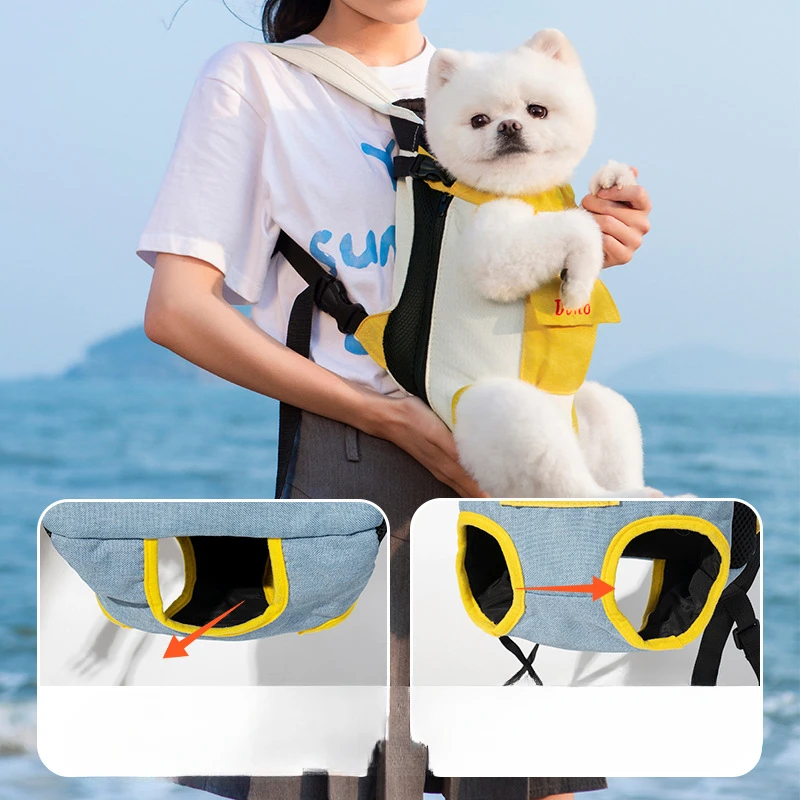 Canvas Pet Bag Dog Bag Portable Travel Backpack Outdoor Cat Mesh Cloth Chest Four Legged Backpack Travel Four Seasons Pet