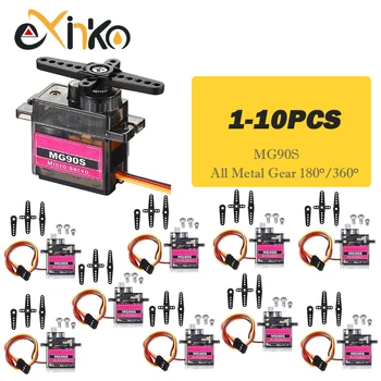 1-10pcs MG90S Servo All Metal Gear 9g SG90 Upgraded Version For Helicopter Plane Boat Car Trex 450 RC Robot 180/360 degree 1