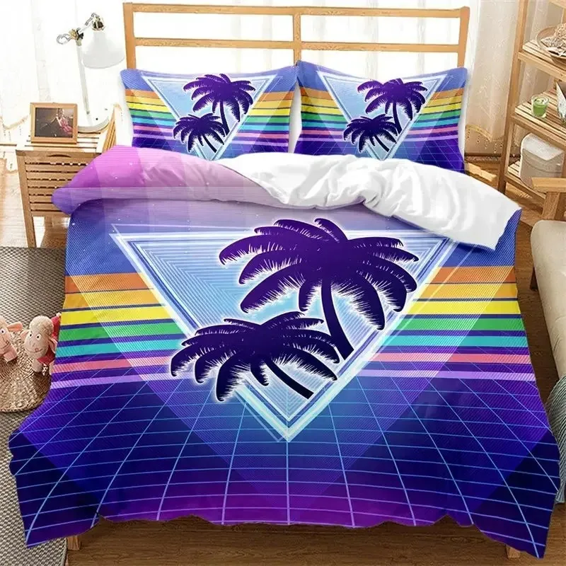Hawaiian Summer Beach Duvet Cover Exotic Tropical Seascape Bedding Set Microfiber Palm Trees Comforter Cover For Kids Adult Room 5