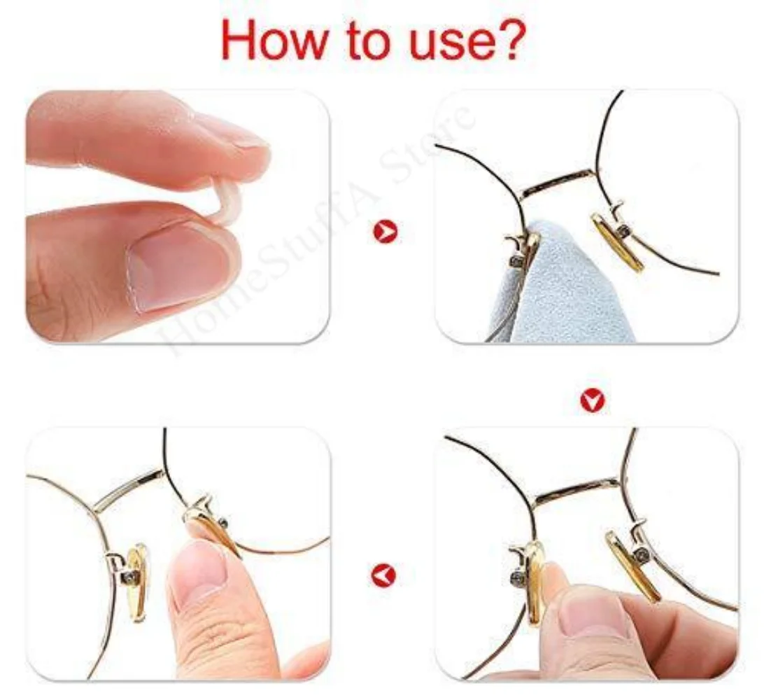 40pc Thin EVA Sponge Eyeglasses Nosepads Self Adhesive Soft Foam Non-slip Glasses Nose Bridge Pads Eyeglass Nose Protector Pads