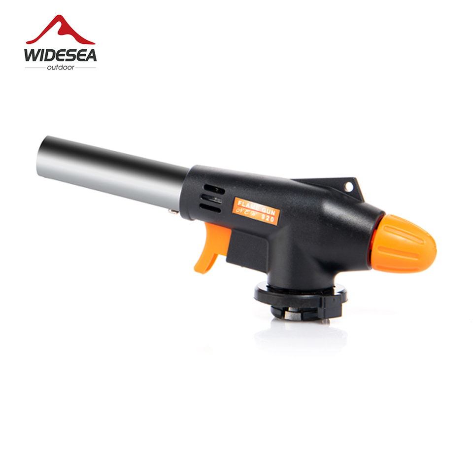 Widesea Camping Flame Gun BBQ Cooking Welding Gas Torch Nozzle Outdoor Ignition Flamethrower Heat Butane Burner Spray Equipment