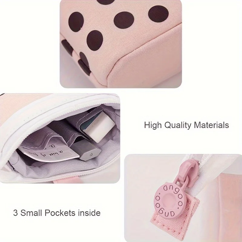 1 astuccio di grande capacità con design a faccina sorridente - Poliestere resistente, espandibile, organizer spazioso per articoli di cancelleria, adatto per la scuola, l'ufficio, i viaggi - Dotato di scomparti per penne, matite e gomme, astuccio portapenne - immagine 6