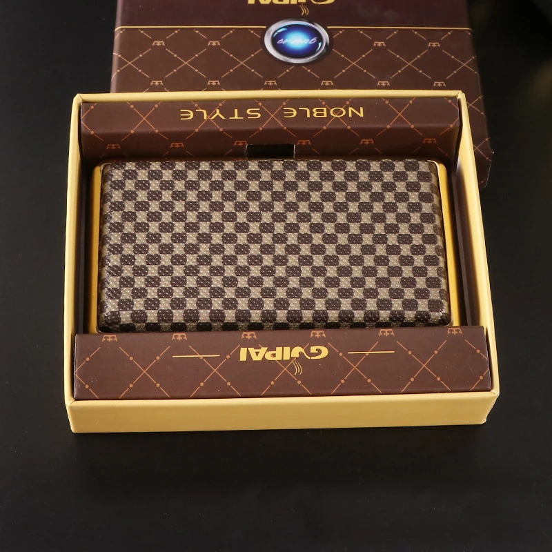 Retro Lengthened Thin Cigarette Case, Leather Material Split, Wear