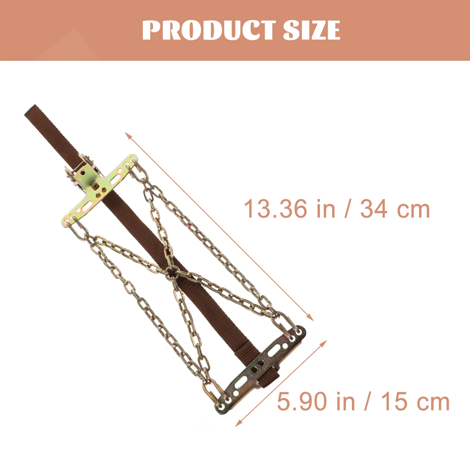 1pc Tire Antiskid Metal Snow Chain Wear-resistant Steel Tire Chain for Snow Road and Sand Road Anti-skid