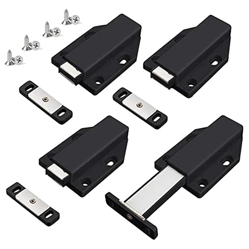 

Push Latch Heavy Duty 16 Pack Push To Open Cabinet Hardware Magnetic Contact Latches For Large Door Push Black