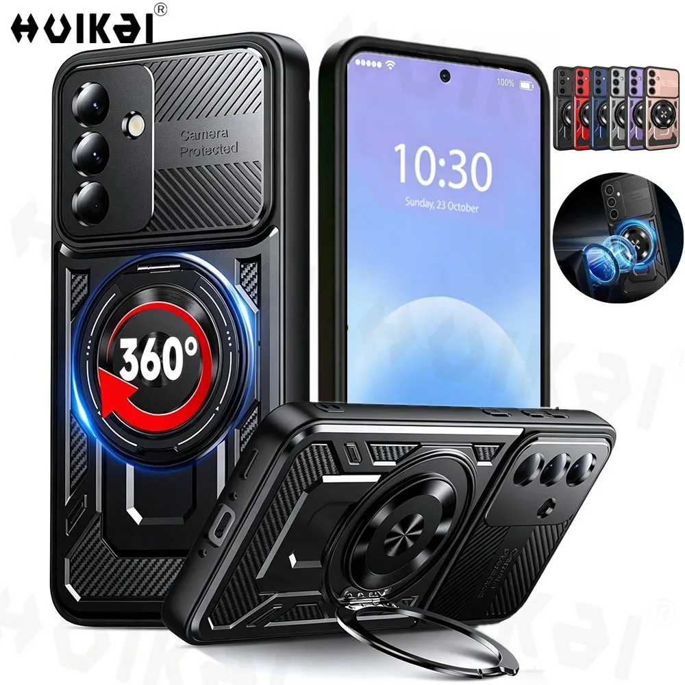 Enhanced Shockproof Mobile Phone Case with Invisible Ring Stand Holder