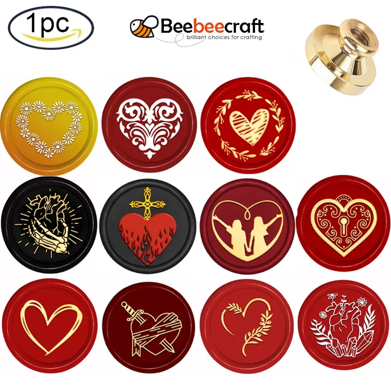 

1PC Heart 3cm Wax Seal Stamp Vintage Craft Sealing Stamp Head For Cards Envelope Wedding Invitations Packaging Scrapbooking