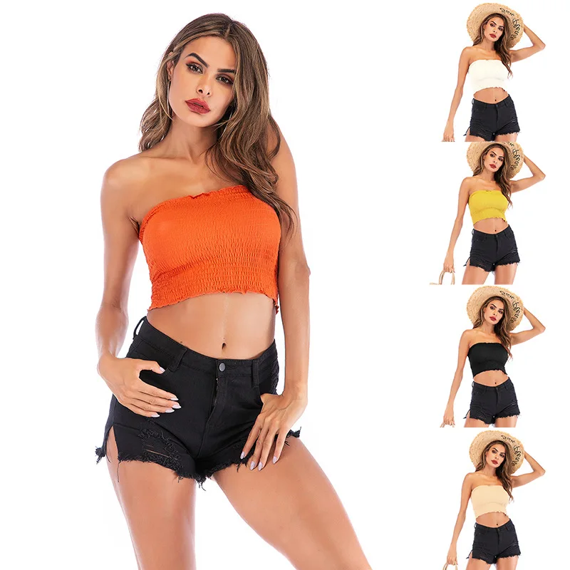 

Women's Casual Top Solid Color Bra Vest 6001