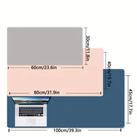 1 piece large size waterproof faux leather table mat - non-slip, solid color office mousepad and keyboard protection mat 4
