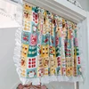 Lattice Fruit Patterns Korean Short Curtains Cloth for Living Room Japanese Pastoral Wave Lace Half Curtains for Kitchen #A591 2