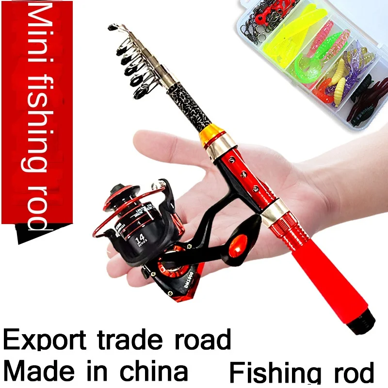 Mini Telescopic Fishing Pole Set with Reel Bait Box Fishing Rod Kit