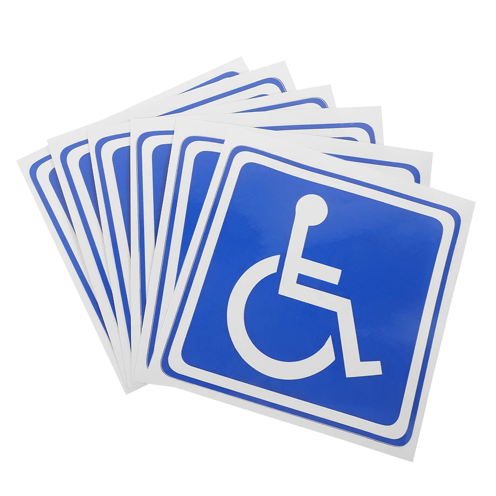 Disabled Signage for Car Wheelchair Stickers Cars Window Handicapped Tag Parking inside Symbol Labels 6 Sheets