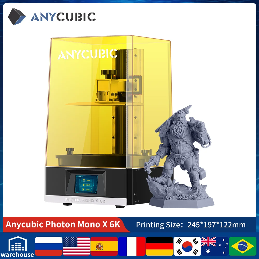 ANYCUBIC Photon Mono X 6Ks 9.1 inch 6K LCD SLA 3D Printer High Speed UV  Resin 3D Printer Printing Size 200x196x122mm - AliExpress