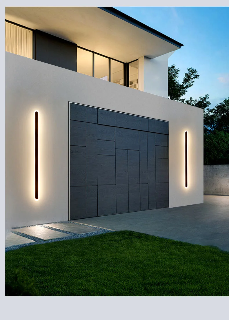 Description Picture 5 of itemOutdoor wall lighting waterproof long strip LED wall lamp residential area villa garden entrance 360 degree luminous wall lamp
