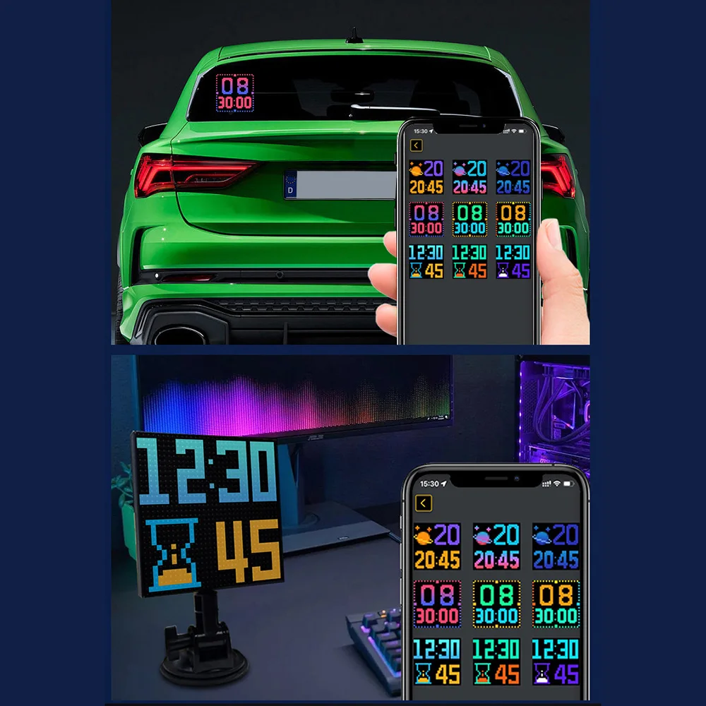 LED-Anzeige auf Auto Heckscheibe Handy App Steuerung Vollfarbe LED Ausdruck  Bildschirm Panel Auto Mobile Werbebildschirm