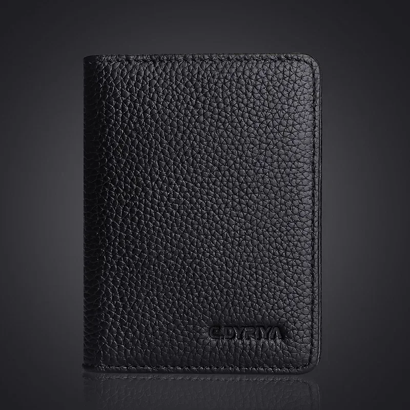 

1 шт. кожаный держатель для денег, черный кошелек для банковских карт, кошелек с несколькими отделениями для карт, тонкий кошелек для женщин и мужчин, Обложка для удостоверения личности