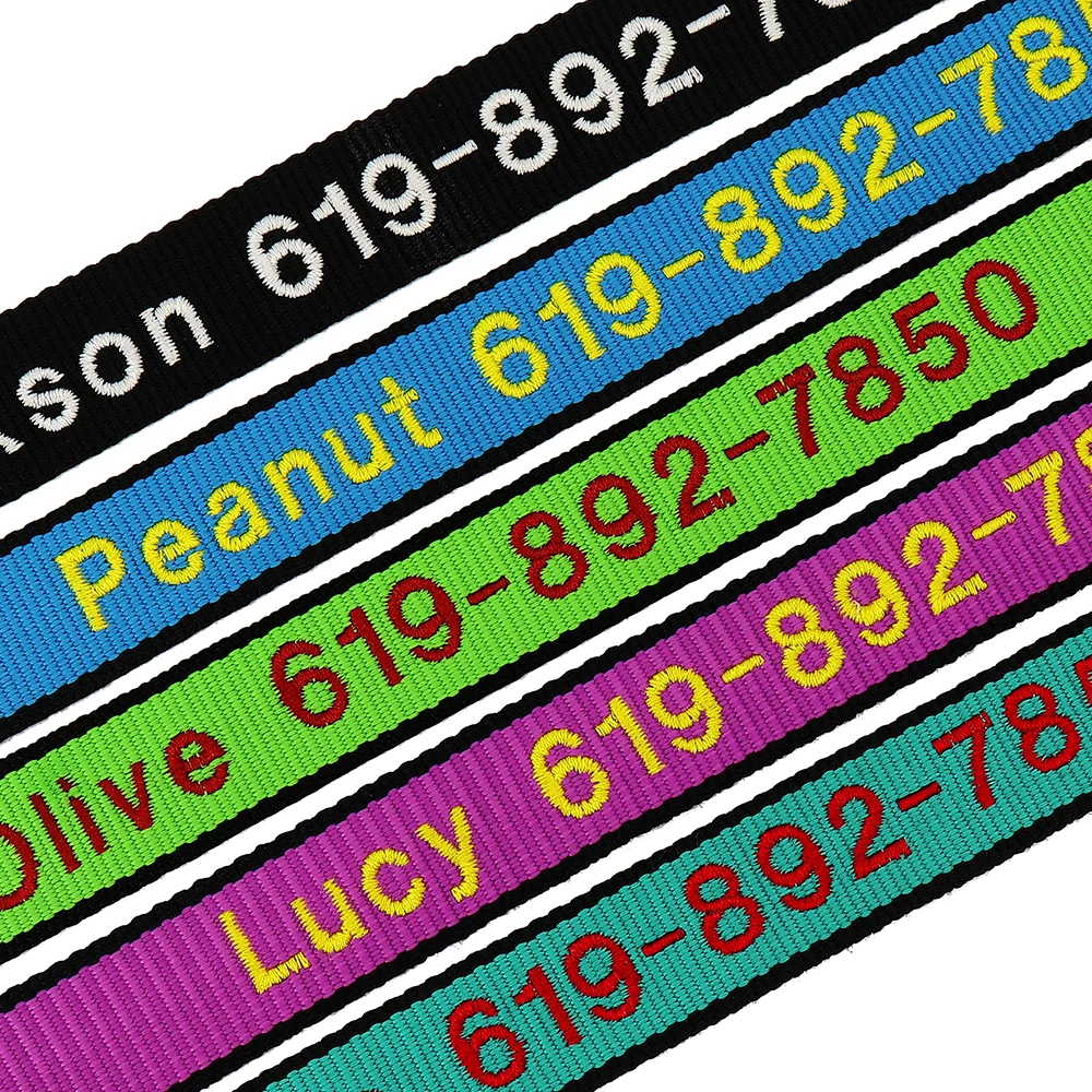Nach Großen Hund Kragen Personalisierte Bestickte Haustier Welpen Kragen Stickerei Hund Lieferant Einstellbare Für Kleine Medium Large Hund – Detail 5