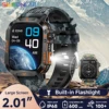 2024 Smart Watch 2.01 Screen Outdoor Flashlight Compass IP68 Waterproof Wireless Calling 600mAh 100+Sport Mode 1