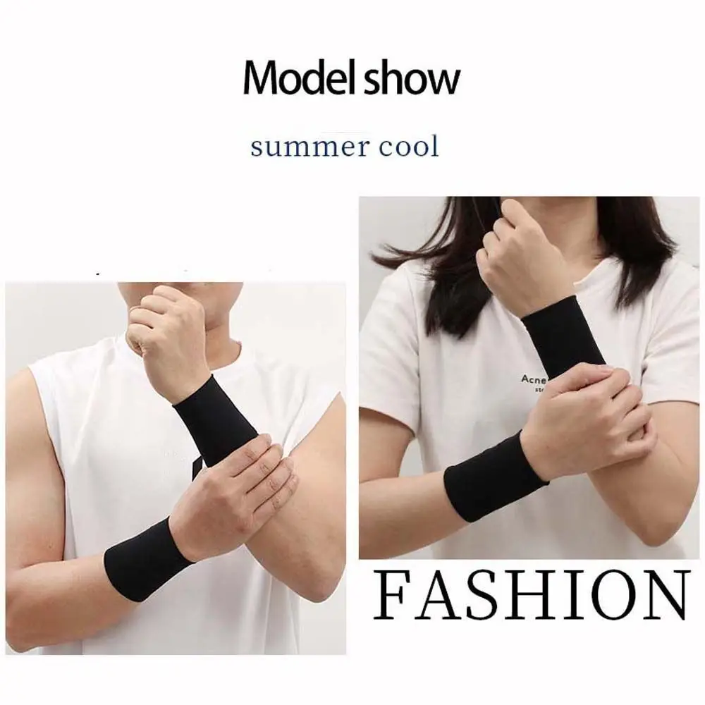 Driving Unisex Solid Color Outdoor Elastic Wrist Cover Ice Silk Sleeves Cycling Arm Sleeves Sports Wristband Sunscreen Wrist