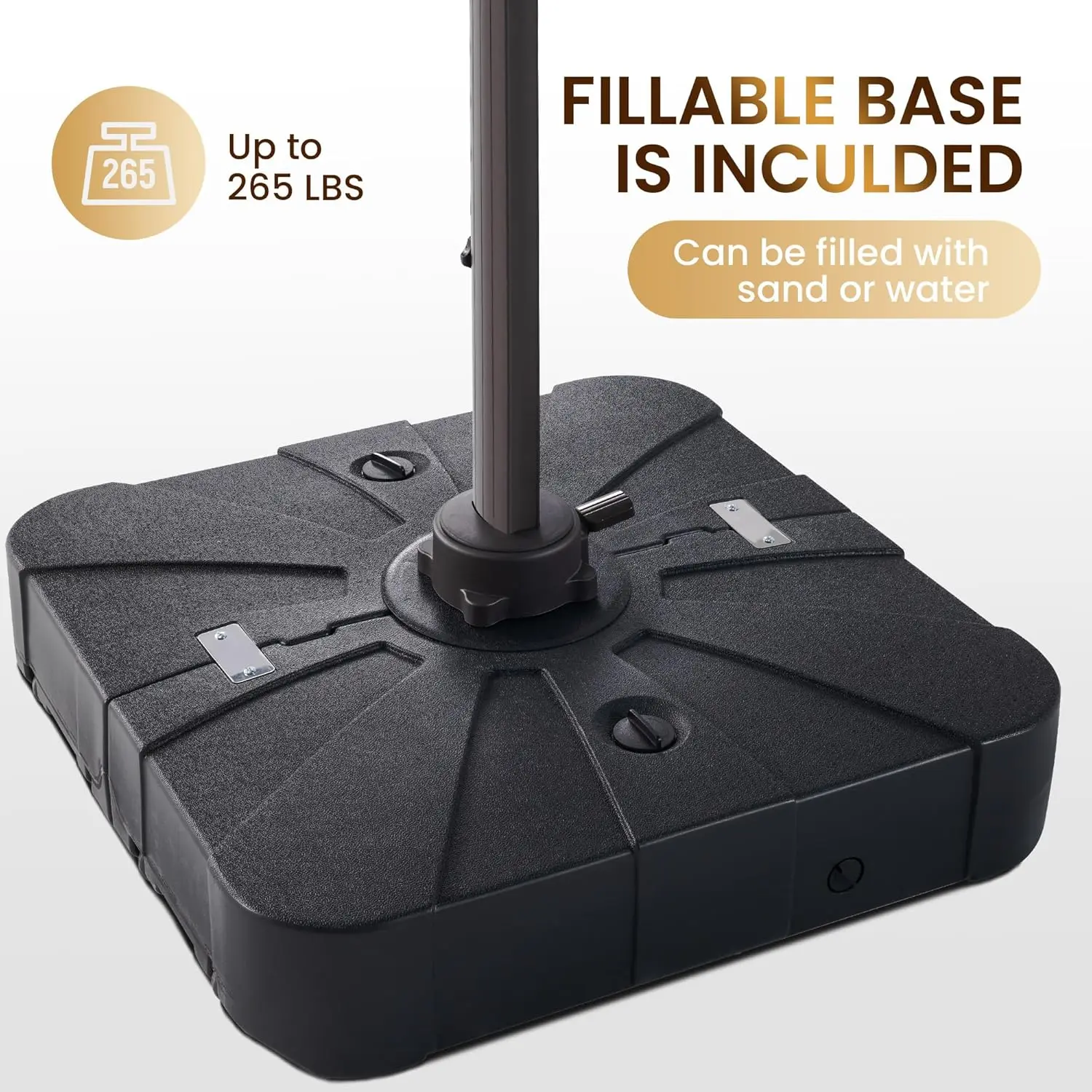 10 X 13 FT Cantilever Patio Umbrella with Base 2